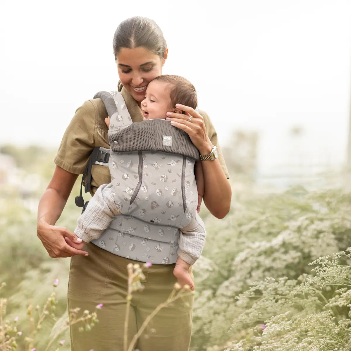 mom wearing baby inComplete 6-in-1 All Seasons in Imperial Squadron