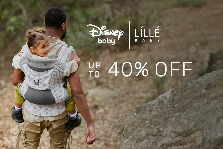 disney baby by lillebaby up to 40% off. dad wearing toddler baby in carryon carrier in star wars