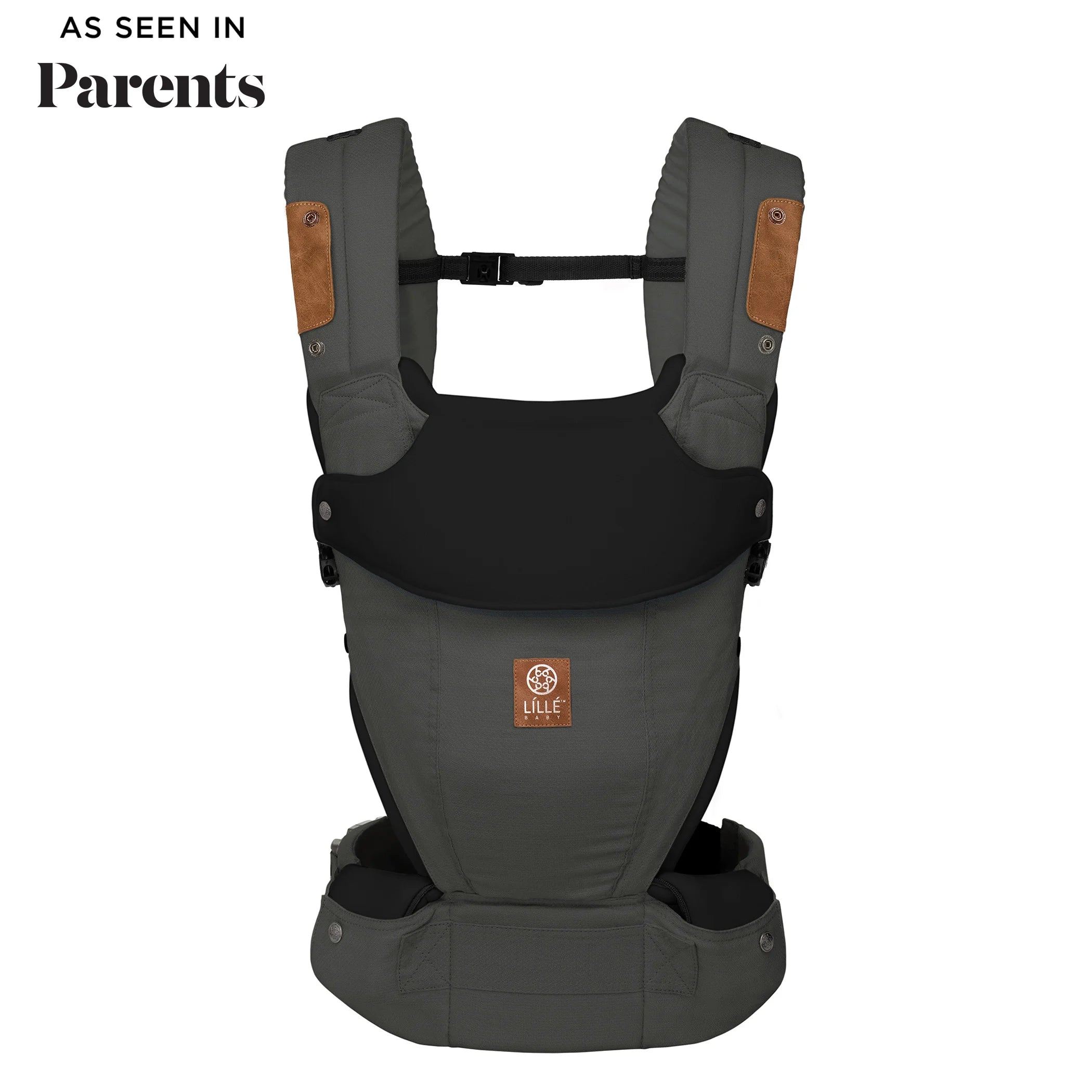 Elevate 6-in-1 Baby Carrier in Pewter. as seen in parents